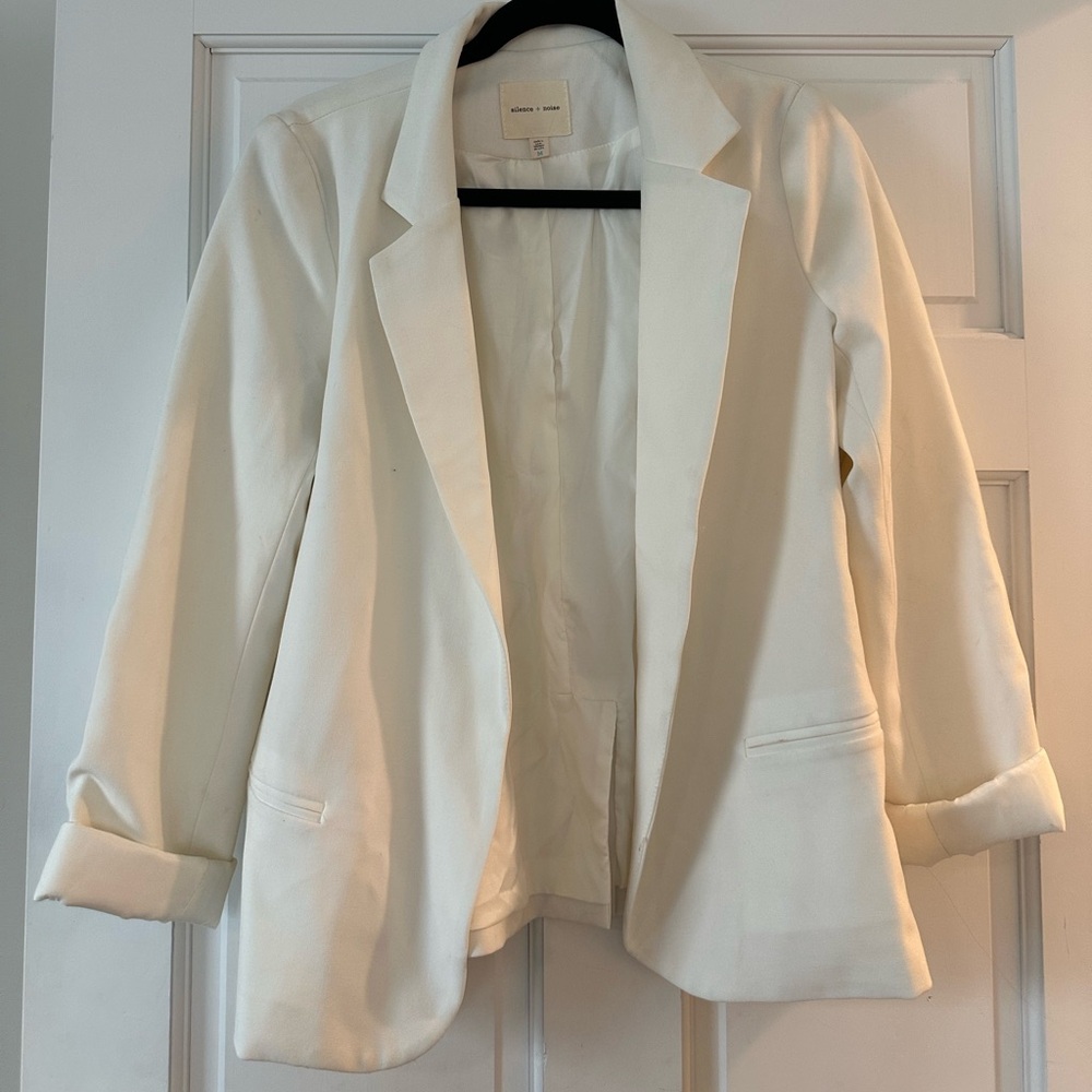 Silence + Noise Oversized White Blazer